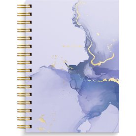 Burde Notesbog, A5, linjeret, marble