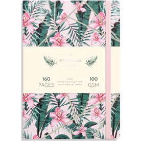Burde Notebook Deluxe | A5 Linjeret | Pink jungle