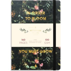 Burde Deluxe Notesbog, A5, linjeret, flower