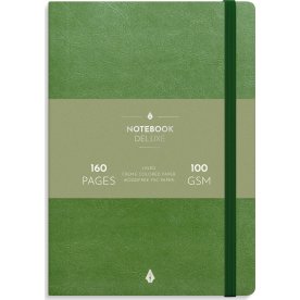 Burde Deluxe Notesbog, A5, linjeret, green