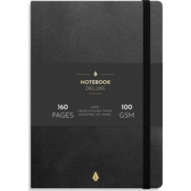 Burde Deluxe Notesbog, A5, linjeret, black