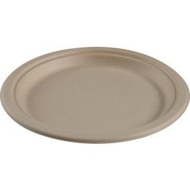 Engangstallerken, Bagasse, Natur, 23 cm, 50 stk