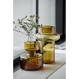 Lyngby Glas Tube & Tubular vasesæt, amber