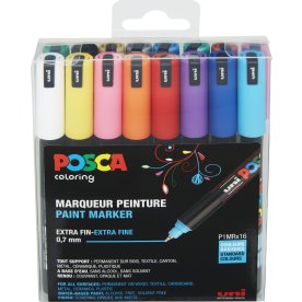 Posca Marker | PC-1MR | 0,7 mm | 16 standardfarver