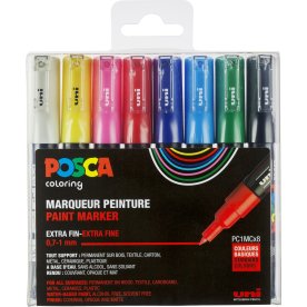 Posca Marker | PC-1M | 0,7-1 mm | 8 standardfarver
