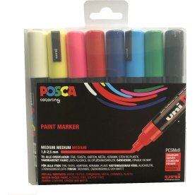 Posca Marker | PC-5M | 2,5 mm | 8 standardfarver