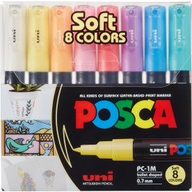 Posca Marker | PC-1M | 0,7-1 mm | 8 pastelfarver