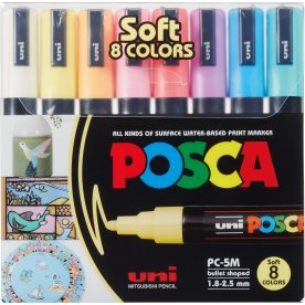 Posca Marker | PC-5M | 2,5 mm | 8 pastelfarver