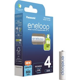 Panasonic Eneloop AAA genop.batterier, 4 stk