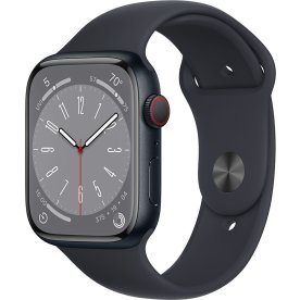 Apple Watch Series 8 (GPS+4G), 45mm, midnat, sport