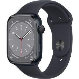 Apple Watch Series 8 (GPS), 45mm, midnat, sport