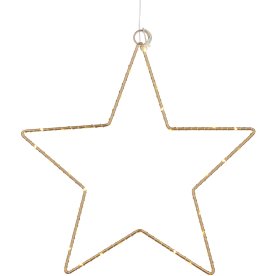 Liva stjerne, 40 LED, Ø30 cm, guld