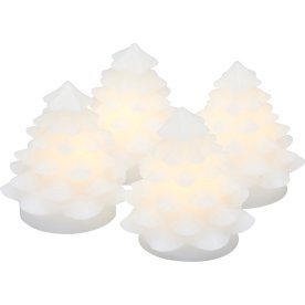 Sirius Carla Mini Juletræ, LED, H7 cm, Hvid, 4 stk