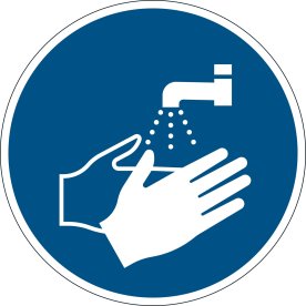 Durable "Vask hænder" skilt, aftagelig