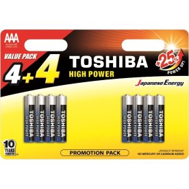 Toshiba High Power AAA LR03GCP, 8 stk