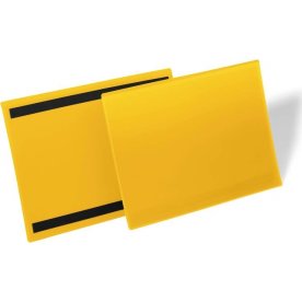 Durable Lagerlommer m/magnet, A4 tværformat, gul