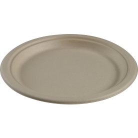 Engangstallerken, Bagasse, Natur, 18 cm, 50 stk