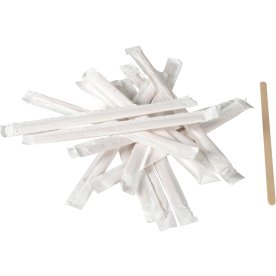 Rørepinde, Træ, 14 cm, Enkeltpakket, 500 stk.