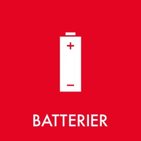 Affaldsklistermærke | Batterier | Rød