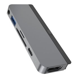 Hyper 6-i-1 USB-C Hub til iPad, grå