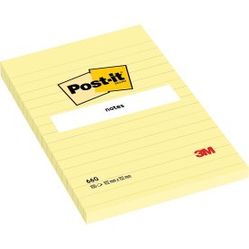 Post-it Notes | 102x152 mm | Linjeret | Gul