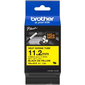 Brother HSe-231E krympeflextape, 11.2mm, sort/gul