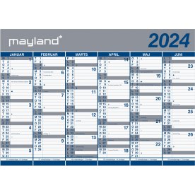 Mayland 2024 Kæmpe kalender | 2 x 6 mdr. | Papir