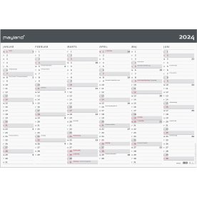 Mayland 2024 Kæmpe kalender | 2 x 6 mdr. | Moderne