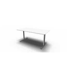 Inline Kantinebord, 160x80 cm, Hvid/Alu