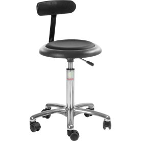 Micro Stol, Sort, Kunstlæder, 47-66cm, Pol. Ryglæn