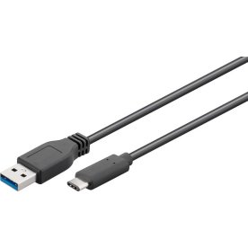 MicroConnect USB-C til USB-A kabel, 0.5m, sort