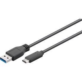 MicroConnect USB-C til USB-A kabel, 2m, sort