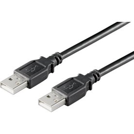 MicroConnect USB-A 2.0 kabel, 2m, sort