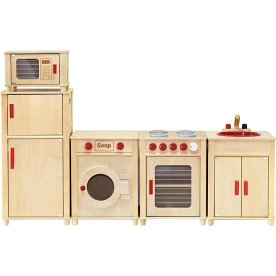 VIGA Fuldt Legekøkken med ovn, køleskab og vask
