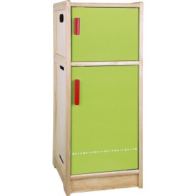VIGA Køleskab til legekøkken, 2 låger, grøn