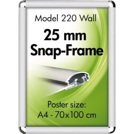 Alu Rondo Plakatramme 25 mm, Snap-Frame, A4, Sølv