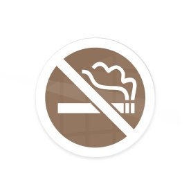Skilt | Rygning Forbudt | Ø10 cm | Brun