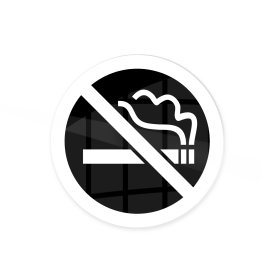 Skilt | Rygning Forbudt | Ø10 cm | Sort