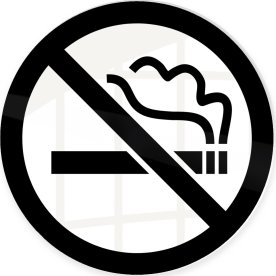 Skilt | Rygning Forbudt | Ø10 cm | Hvid