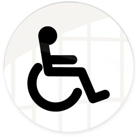 Skilt | Handicap | Ø10 cm | Hvid