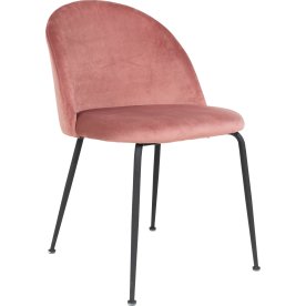Geneve Kantinestol, velour, rosa m. sorte ben