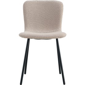 Halden Kantinestol, bouclé, beige m. sorte ben