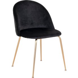 Geneve Kantinestol velour sort/messing look ben