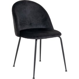 Geneve Kantinestol, velour, sort m. sorte ben