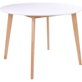Vojens Spisebord, hvid/natur, Ø105x75 cm