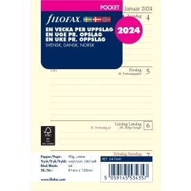 Filofax 2024 Refill | Pocket | Uge | Tværformat