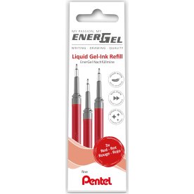 Pentel Energel Refill | 0,5 | Rød | 3 stk.