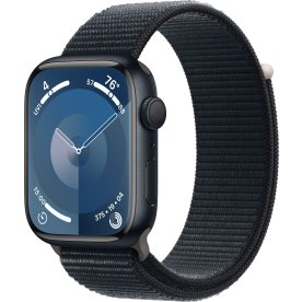 Apple Watch Series 9 GPS, 45mm, midnat, sport loop