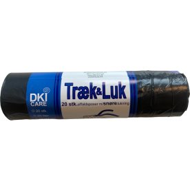 Affaldsposer m/snøreluk, 20 L, 50x44 cm, Sort