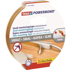 tesa Powerbond Slim Monteringstape, 2x9 mm x 5m